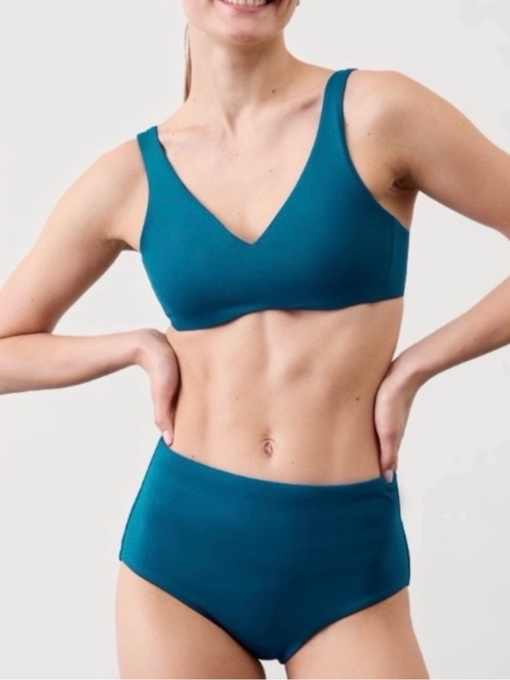 Athleta High-Waisted Blue Bikini Bottom